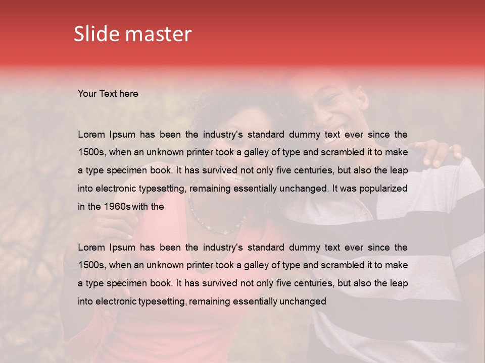 A Couple Of People Standing Next To Each Other PowerPoint Template