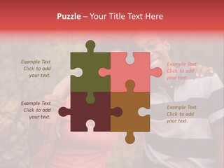 A Couple Of People Standing Next To Each Other PowerPoint Template
