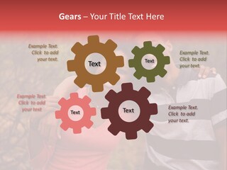 A Couple Of People Standing Next To Each Other PowerPoint Template
