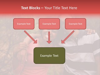 A Couple Of People Standing Next To Each Other PowerPoint Template