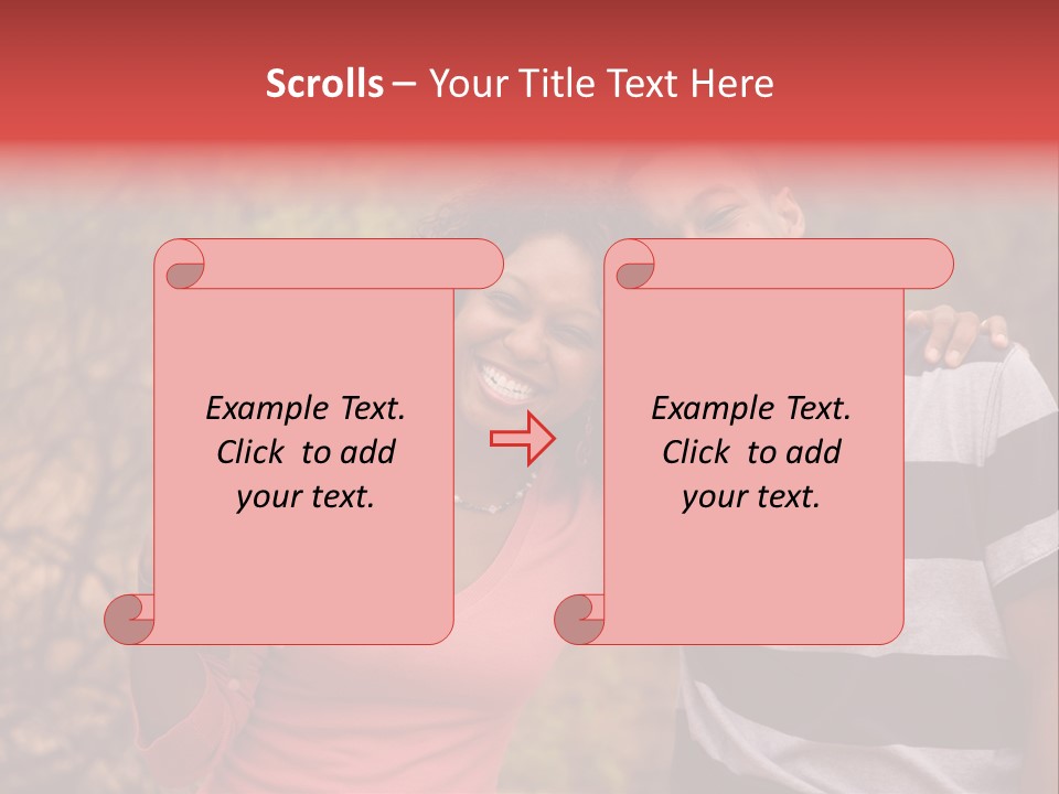 A Couple Of People Standing Next To Each Other PowerPoint Template