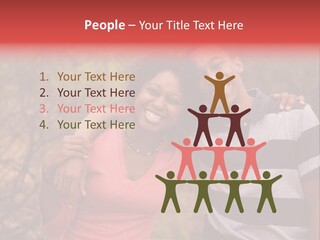 A Couple Of People Standing Next To Each Other PowerPoint Template