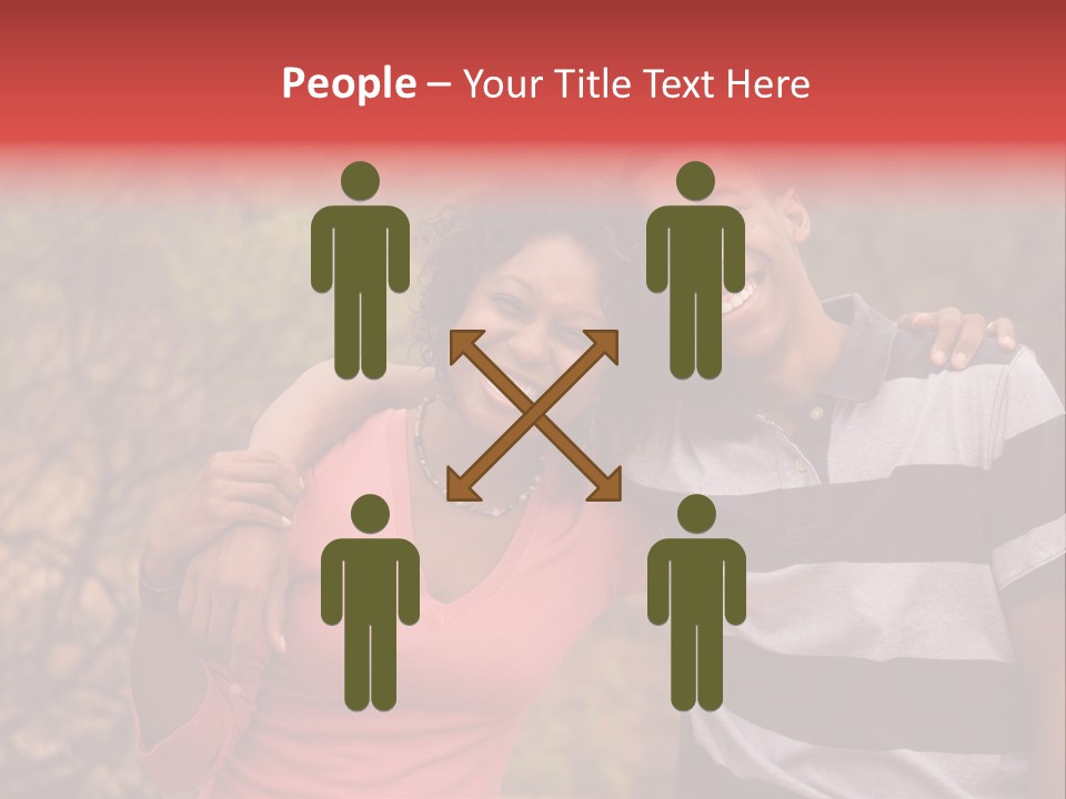 A Couple Of People Standing Next To Each Other PowerPoint Template