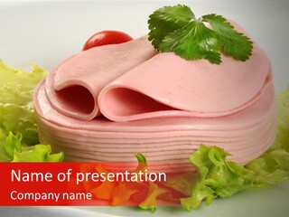 A Plate Of Food With Lettuce And Tomato On It PowerPoint Template