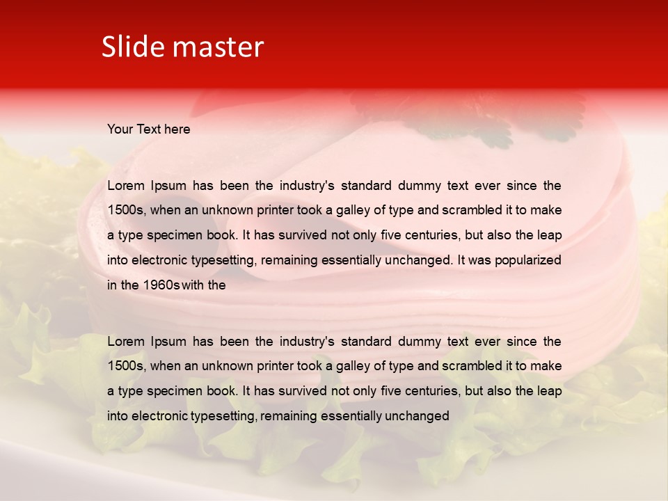 A Plate Of Food With Lettuce And Tomato On It PowerPoint Template