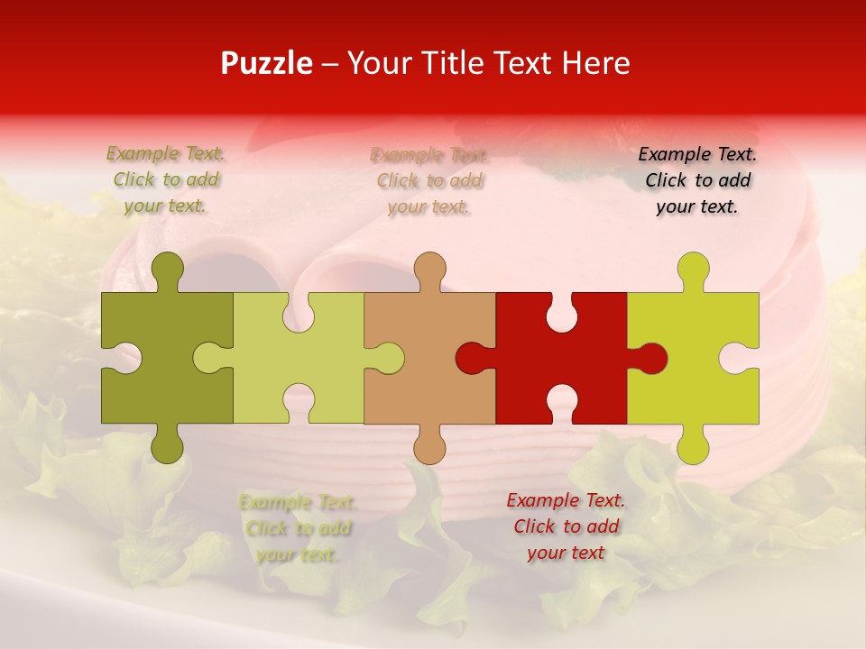 A Plate Of Food With Lettuce And Tomato On It PowerPoint Template