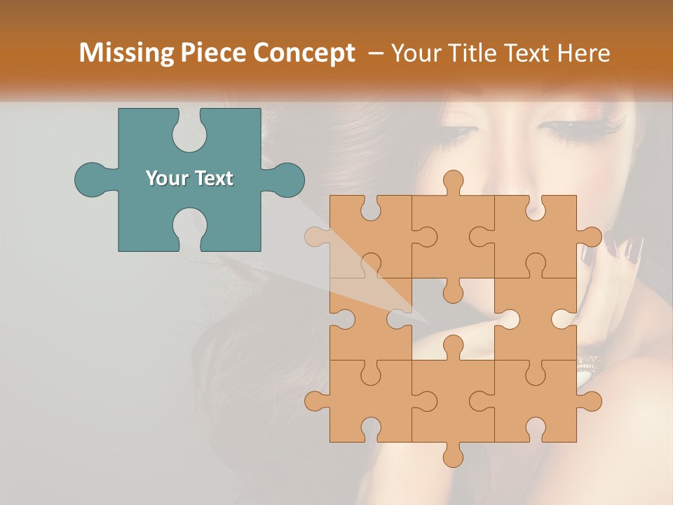 A Beautiful Woman With Long Hair And Red Lipstick PowerPoint Template