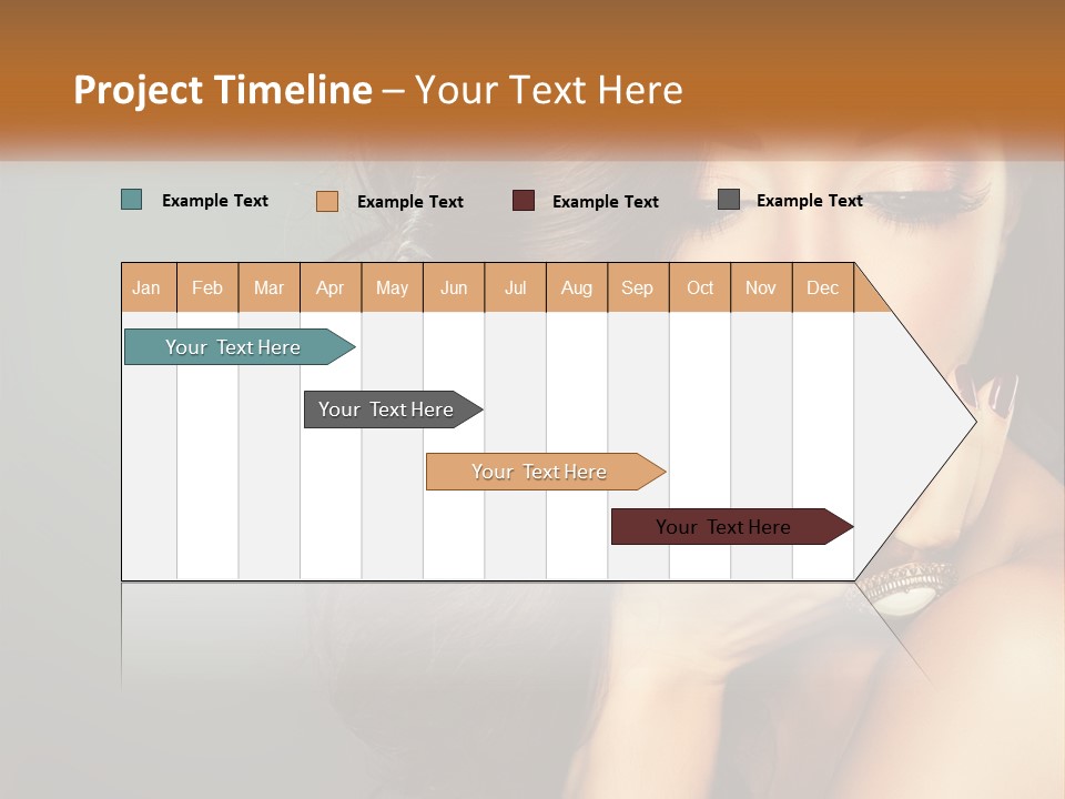 A Beautiful Woman With Long Hair And Red Lipstick PowerPoint Template