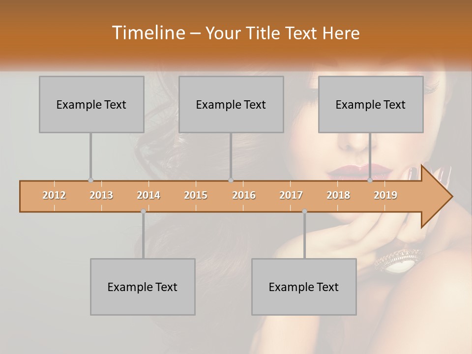 A Beautiful Woman With Long Hair And Red Lipstick PowerPoint Template