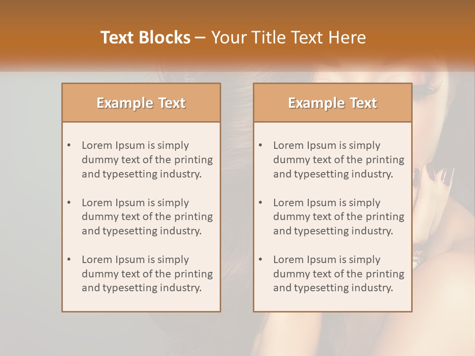 A Beautiful Woman With Long Hair And Red Lipstick PowerPoint Template