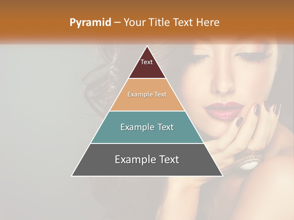 A Beautiful Woman With Long Hair And Red Lipstick PowerPoint Template