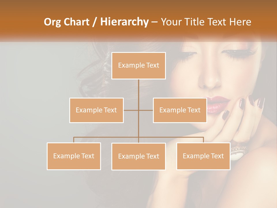 A Beautiful Woman With Long Hair And Red Lipstick PowerPoint Template