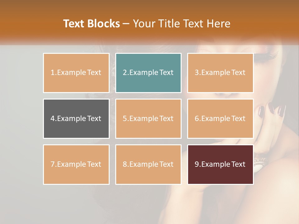 A Beautiful Woman With Long Hair And Red Lipstick PowerPoint Template