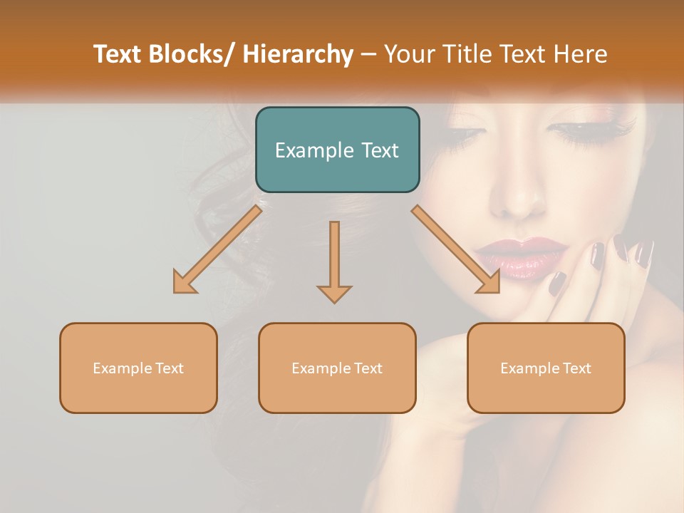 A Beautiful Woman With Long Hair And Red Lipstick PowerPoint Template