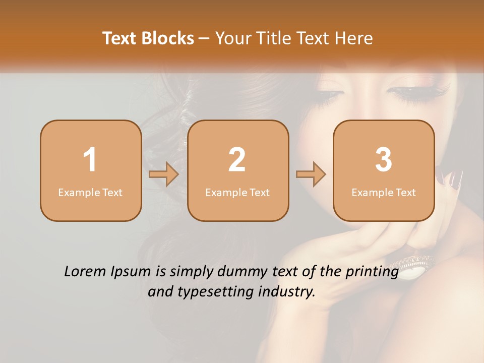 A Beautiful Woman With Long Hair And Red Lipstick PowerPoint Template