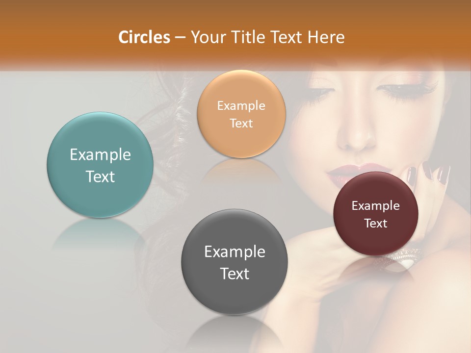 A Beautiful Woman With Long Hair And Red Lipstick PowerPoint Template