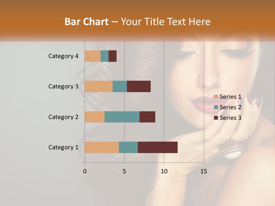 A Beautiful Woman With Long Hair And Red Lipstick PowerPoint Template