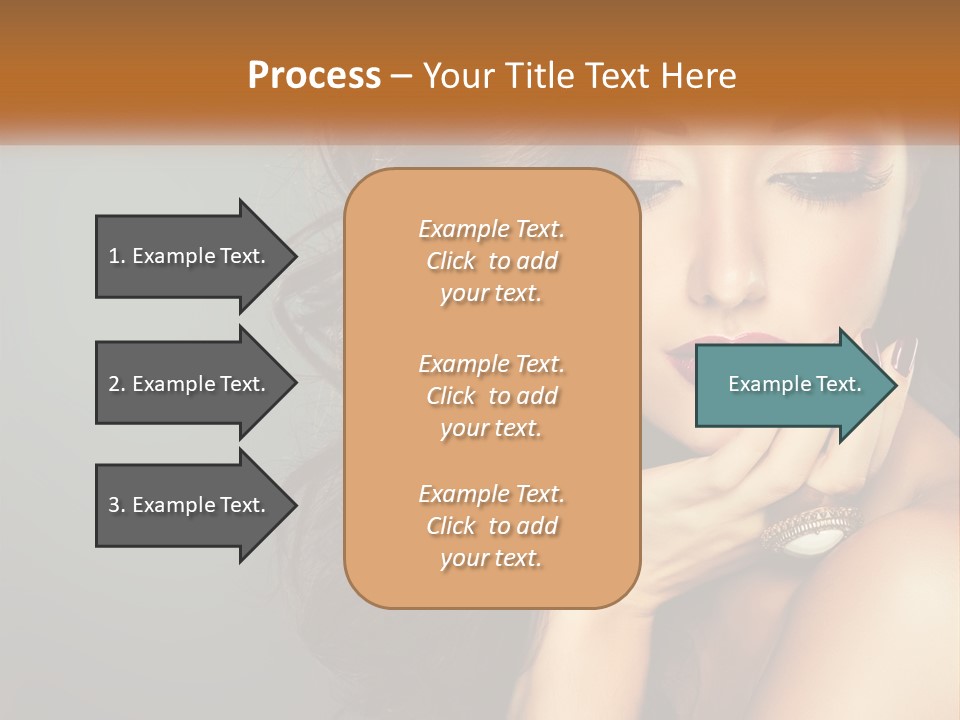 A Beautiful Woman With Long Hair And Red Lipstick PowerPoint Template