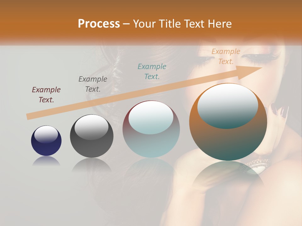 A Beautiful Woman With Long Hair And Red Lipstick PowerPoint Template