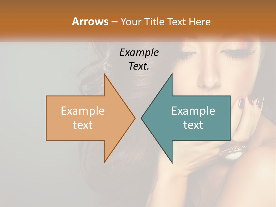 A Beautiful Woman With Long Hair And Red Lipstick PowerPoint Template