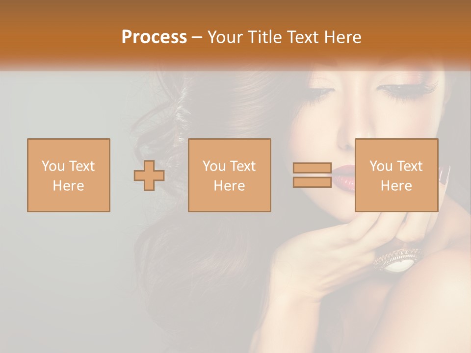 A Beautiful Woman With Long Hair And Red Lipstick PowerPoint Template