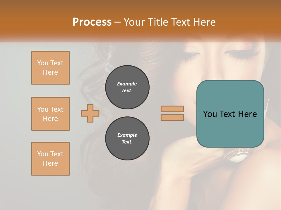 A Beautiful Woman With Long Hair And Red Lipstick PowerPoint Template