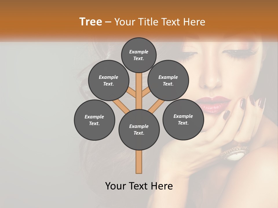 A Beautiful Woman With Long Hair And Red Lipstick PowerPoint Template