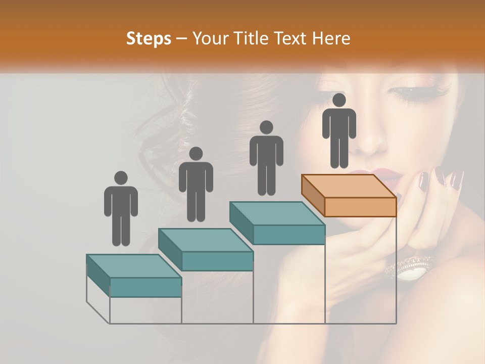 A Beautiful Woman With Long Hair And Red Lipstick PowerPoint Template