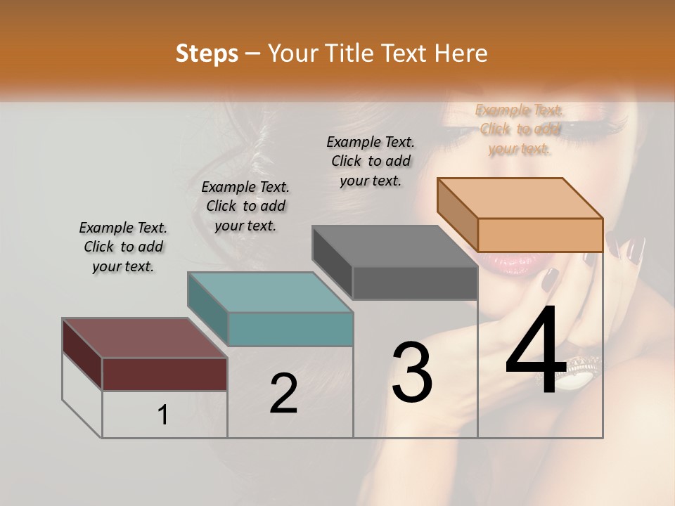 A Beautiful Woman With Long Hair And Red Lipstick PowerPoint Template