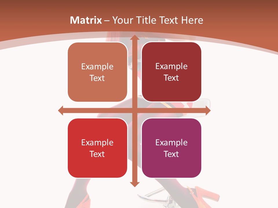 A Woman Sitting On A Stool With Her Legs Crossed PowerPoint Template