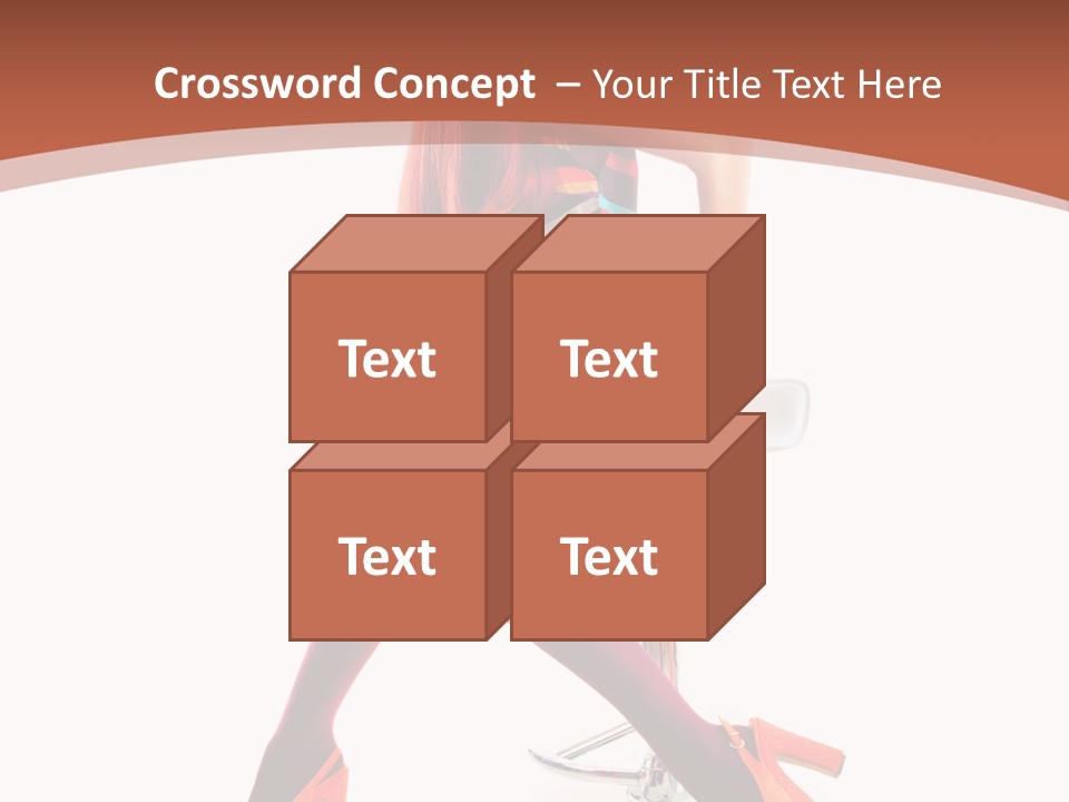 A Woman Sitting On A Stool With Her Legs Crossed PowerPoint Template
