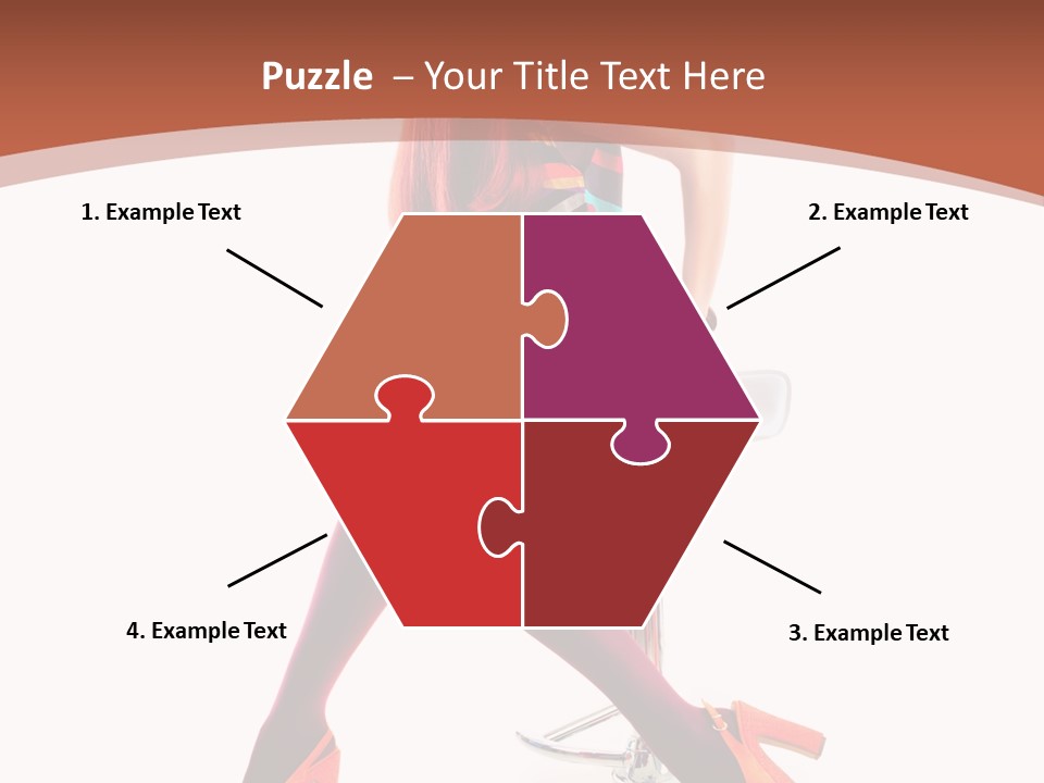 A Woman Sitting On A Stool With Her Legs Crossed PowerPoint Template