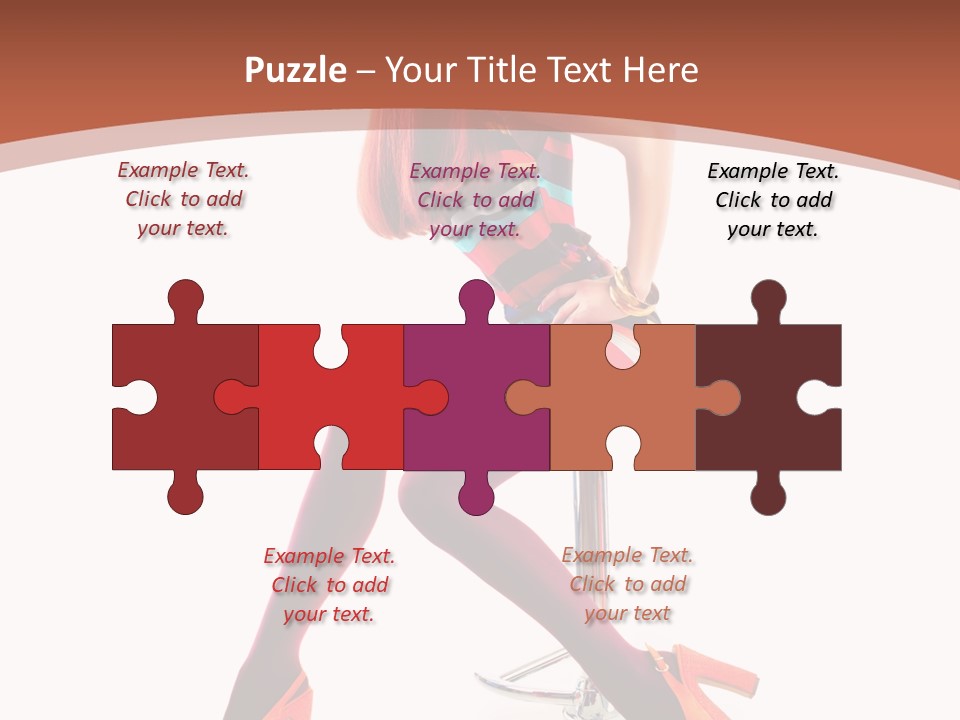 A Woman Sitting On A Stool With Her Legs Crossed PowerPoint Template