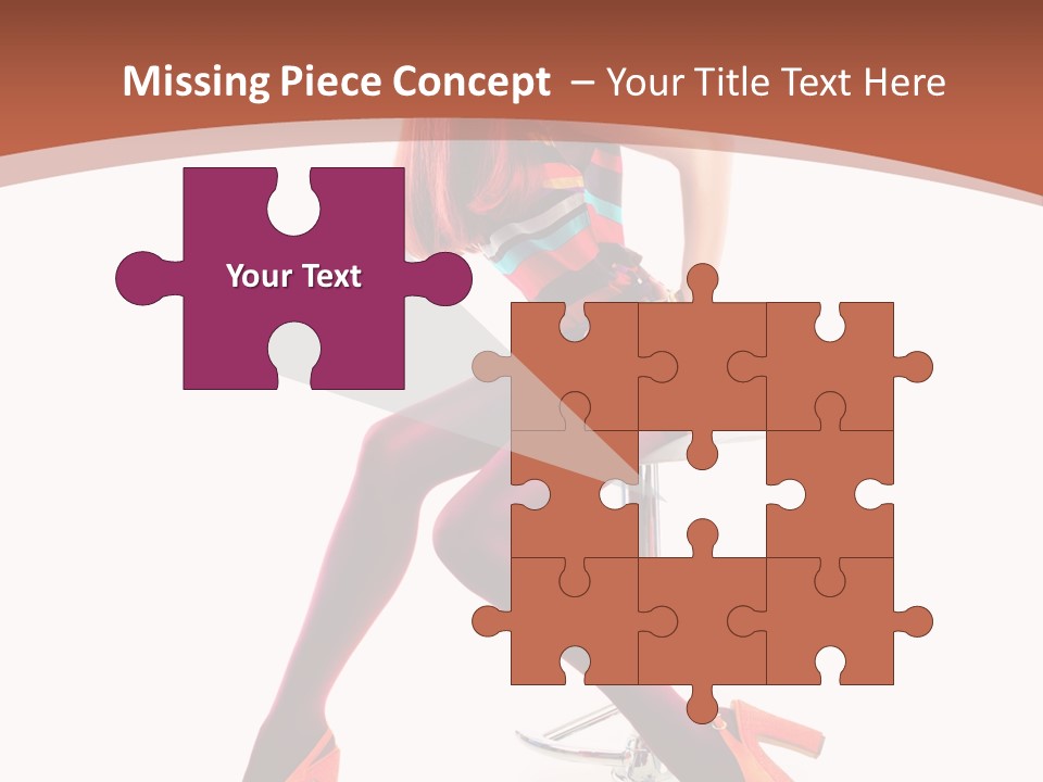 A Woman Sitting On A Stool With Her Legs Crossed PowerPoint Template