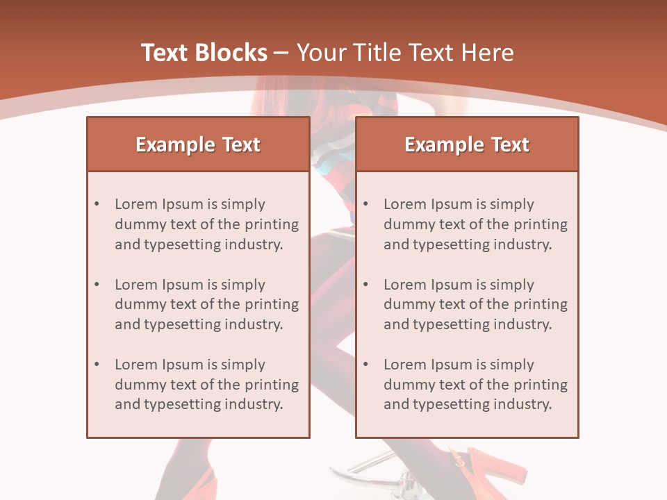 A Woman Sitting On A Stool With Her Legs Crossed PowerPoint Template