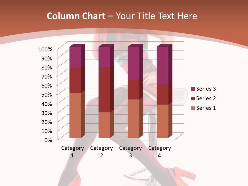 A Woman Sitting On A Stool With Her Legs Crossed PowerPoint Template