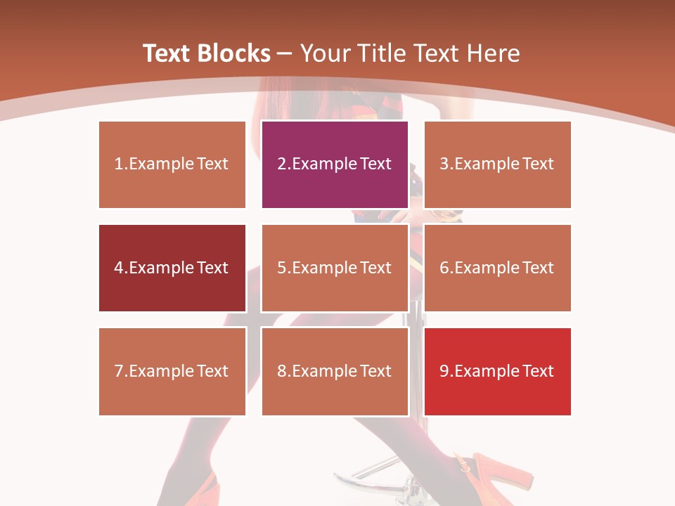 A Woman Sitting On A Stool With Her Legs Crossed PowerPoint Template