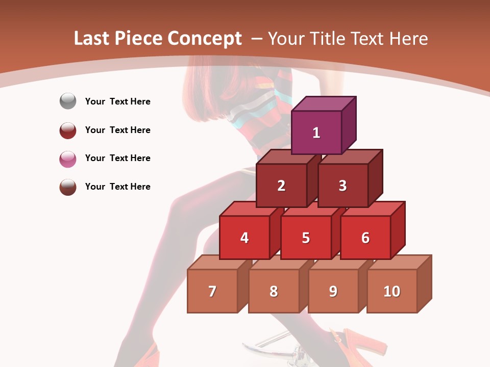 A Woman Sitting On A Stool With Her Legs Crossed PowerPoint Template