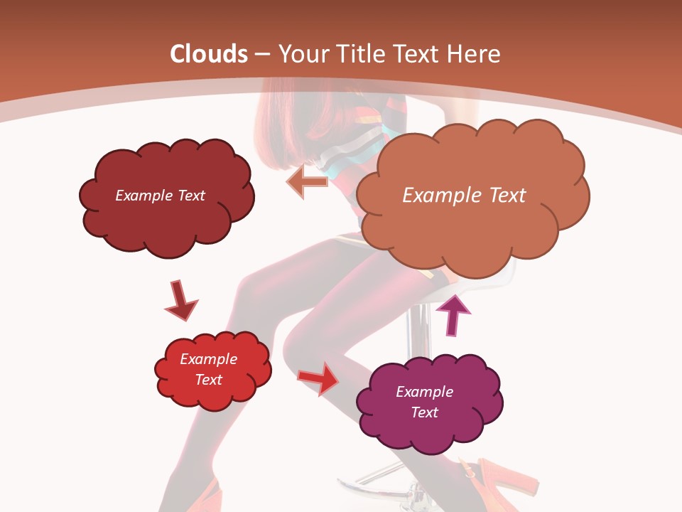 A Woman Sitting On A Stool With Her Legs Crossed PowerPoint Template