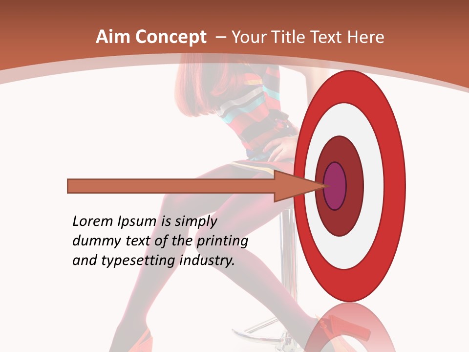 A Woman Sitting On A Stool With Her Legs Crossed PowerPoint Template