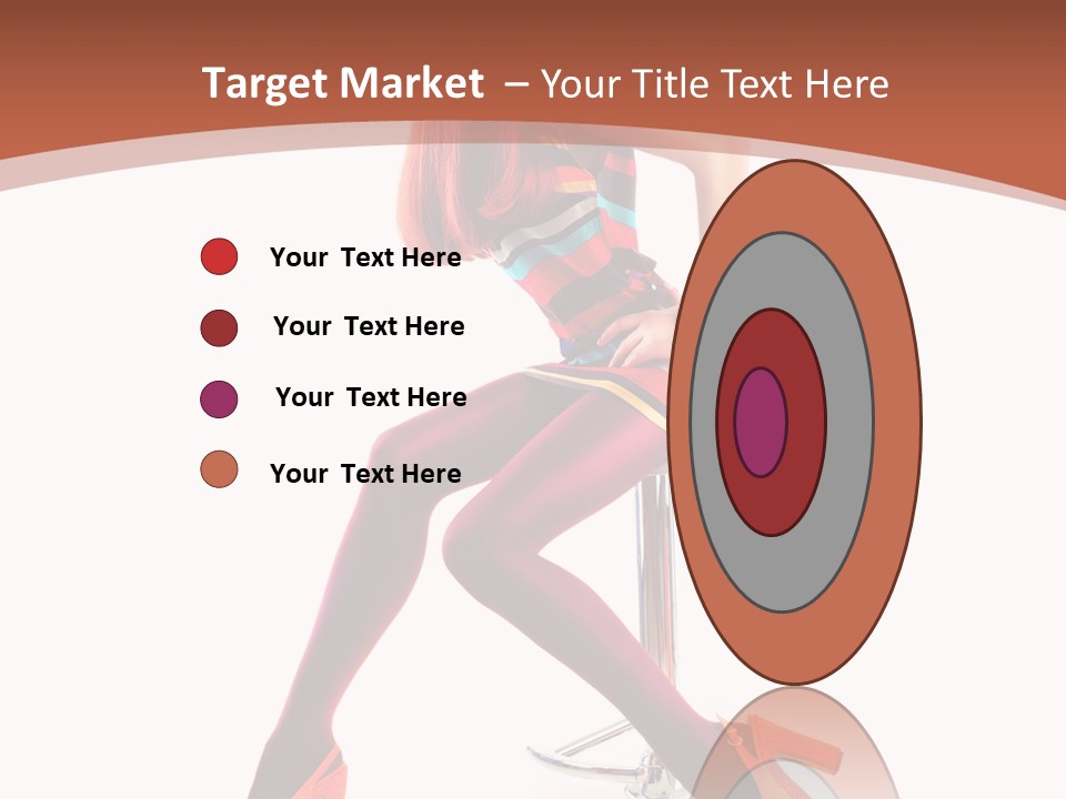 A Woman Sitting On A Stool With Her Legs Crossed PowerPoint Template