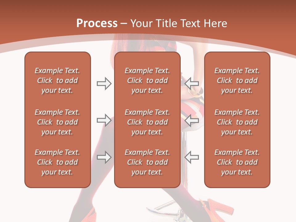 A Woman Sitting On A Stool With Her Legs Crossed PowerPoint Template