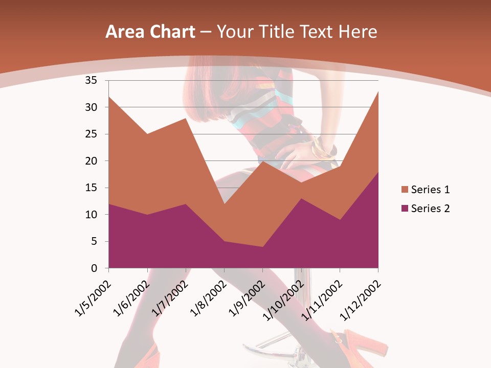 A Woman Sitting On A Stool With Her Legs Crossed PowerPoint Template