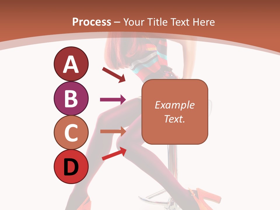 A Woman Sitting On A Stool With Her Legs Crossed PowerPoint Template
