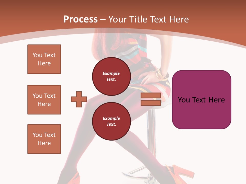 A Woman Sitting On A Stool With Her Legs Crossed PowerPoint Template