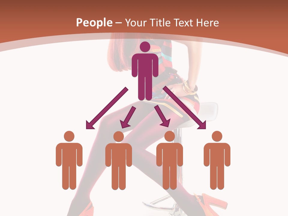 A Woman Sitting On A Stool With Her Legs Crossed PowerPoint Template