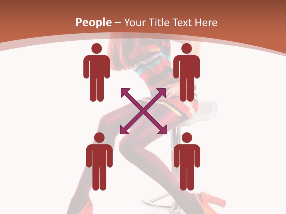 A Woman Sitting On A Stool With Her Legs Crossed PowerPoint Template