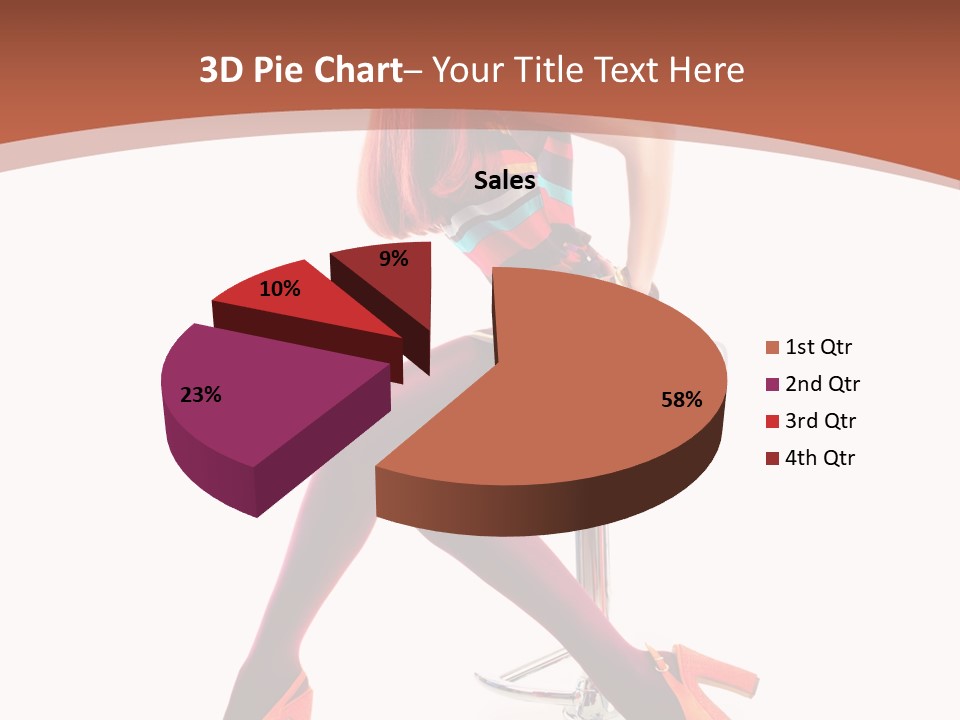 A Woman Sitting On A Stool With Her Legs Crossed PowerPoint Template