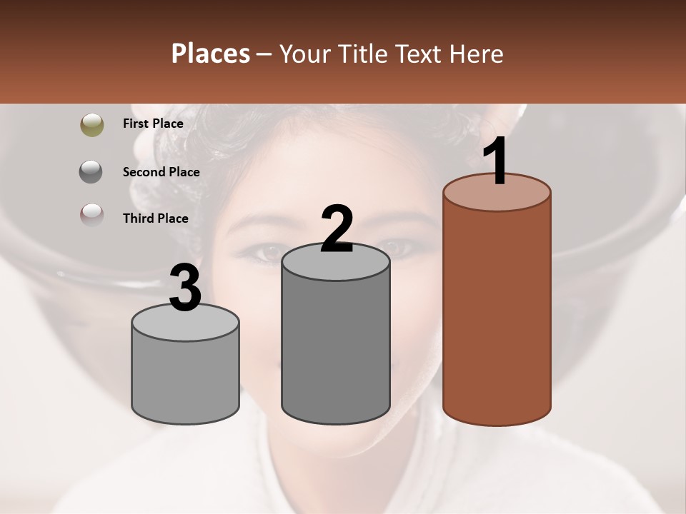 A Woman Getting Her Hair Styled By A Professional Hair Stylist PowerPoint Template