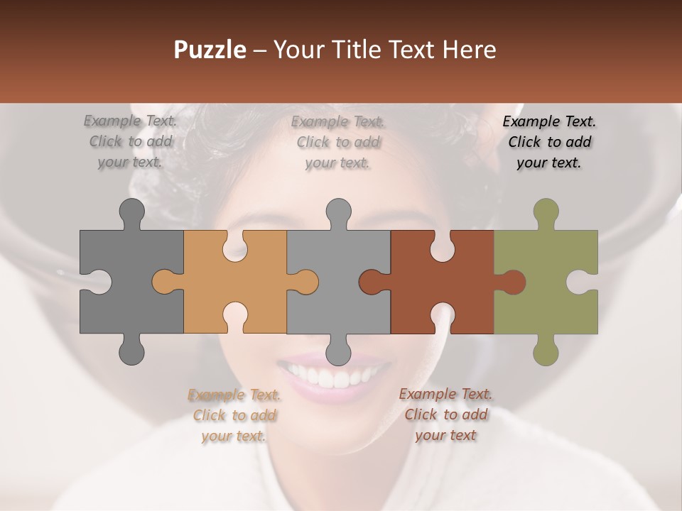 A Woman Getting Her Hair Styled By A Professional Hair Stylist PowerPoint Template